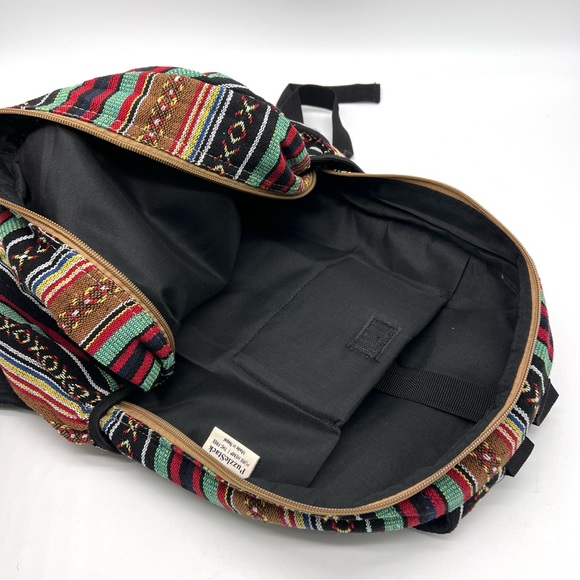 Bohemian Style Multi Colored Cotton Backpack Medium Size - Picture 5 of 12